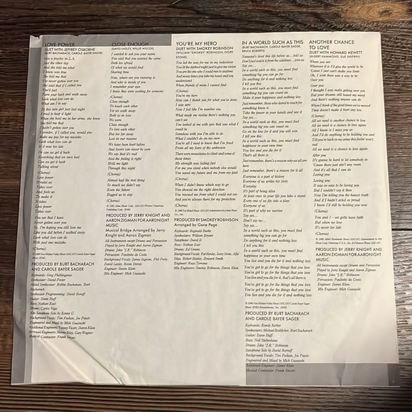 Dionne Warwick Promotional 1987 Reservations For Two Vinyl LP - Picture 8 of 11